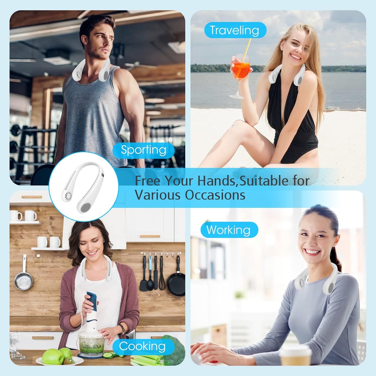 Portable Bladeless Hanging Neck Fan - (IMPORTED)