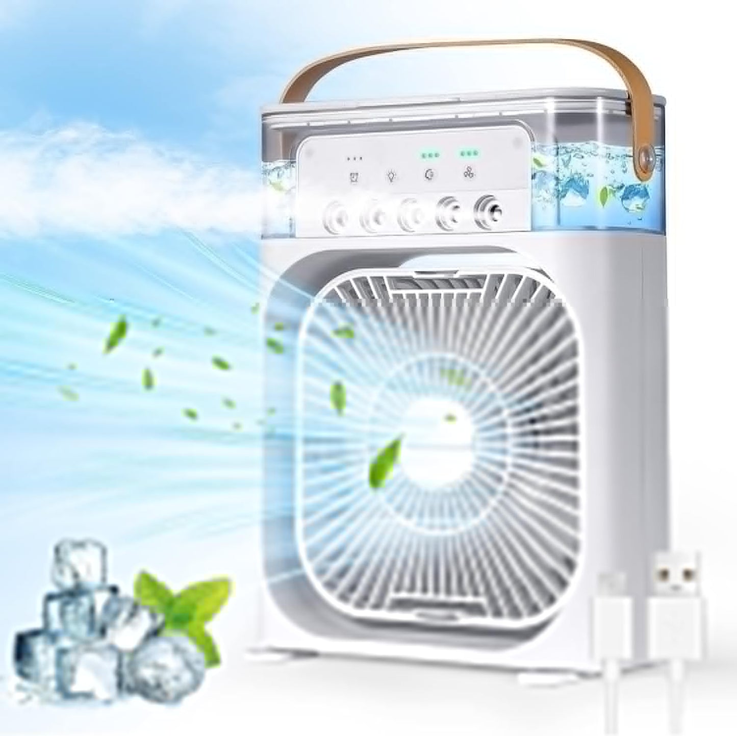 Portable Mini Air Cooler Black Personal Cooling Fan