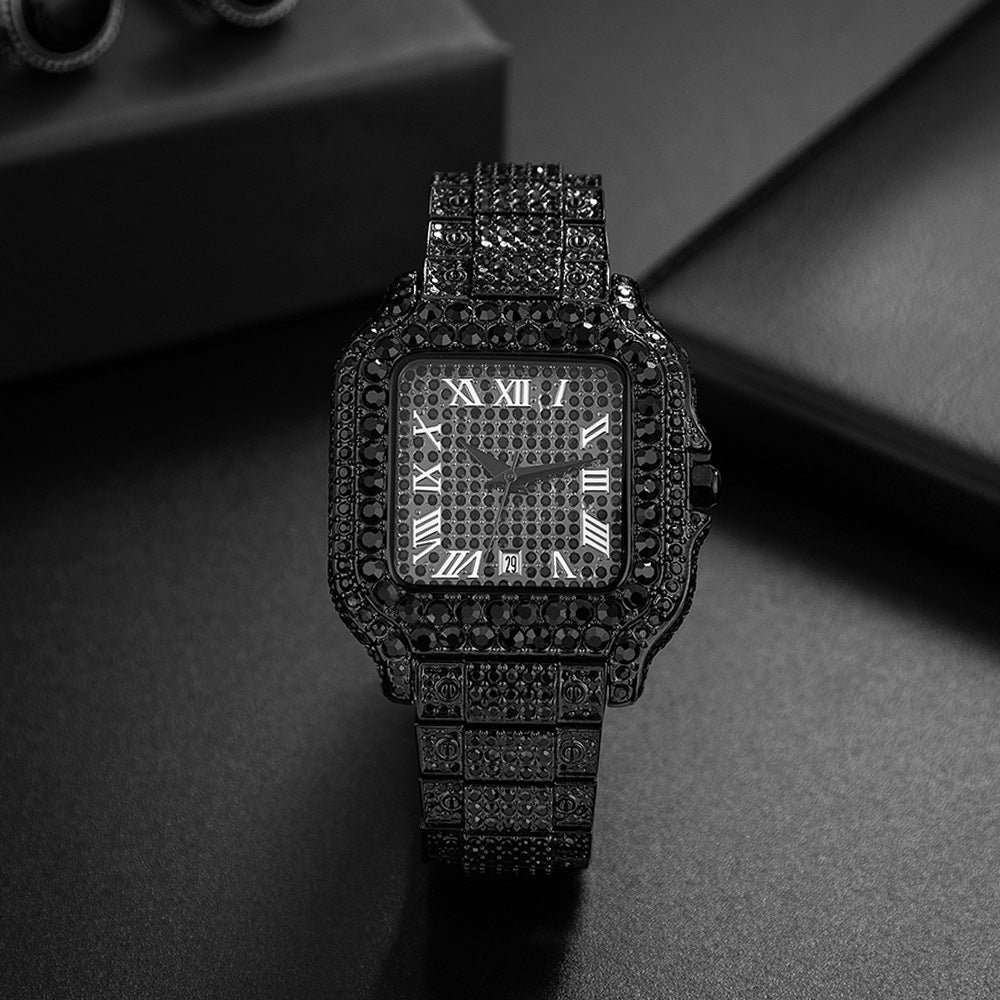 Diamond Quartz Wrist Watch || ساعة يد كوارتز الماسية